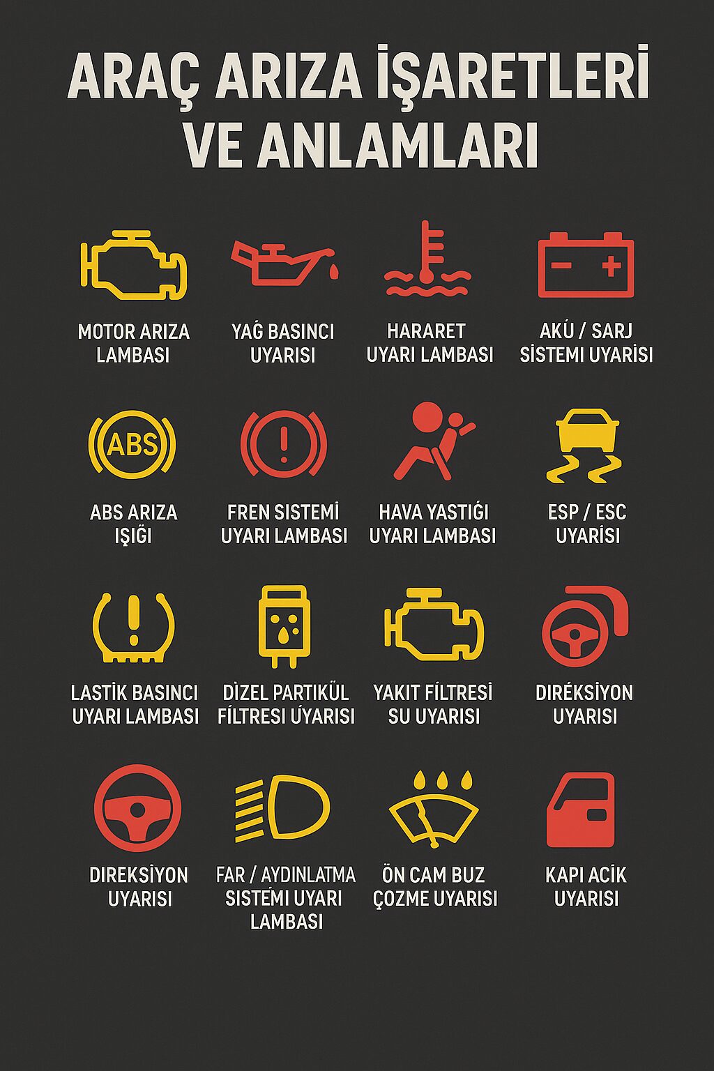 Araç Arıza İşaretleri ve Anlamları 1 arac ariza isaretleri
